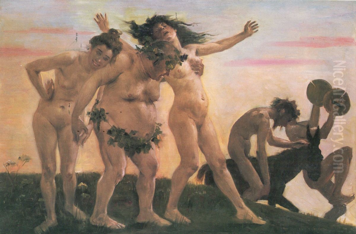 Heimkehrende Bacchanten Oil Painting by Lovis (Franz Heinrich Louis) Corinth