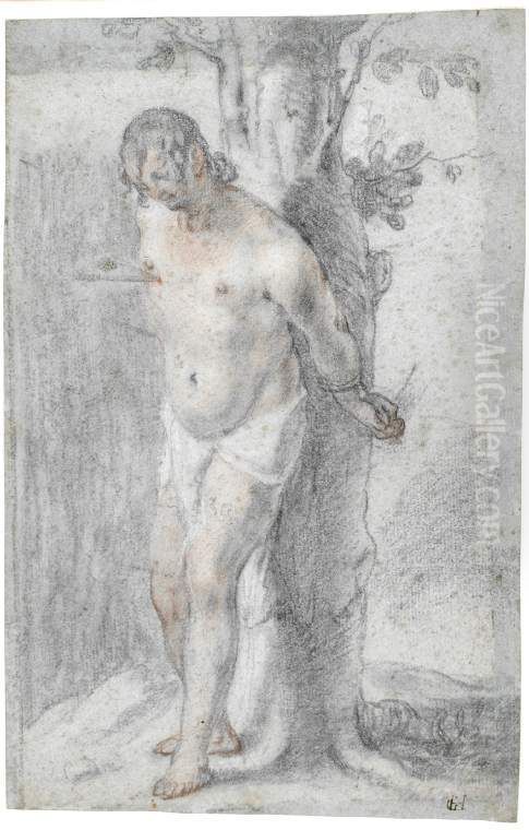 St Sebastian Oil Painting by Goltzius Hendrick