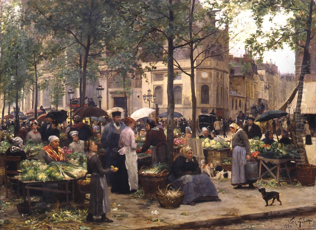 Le carreau des Halles Oil Painting by Victor Gilbert