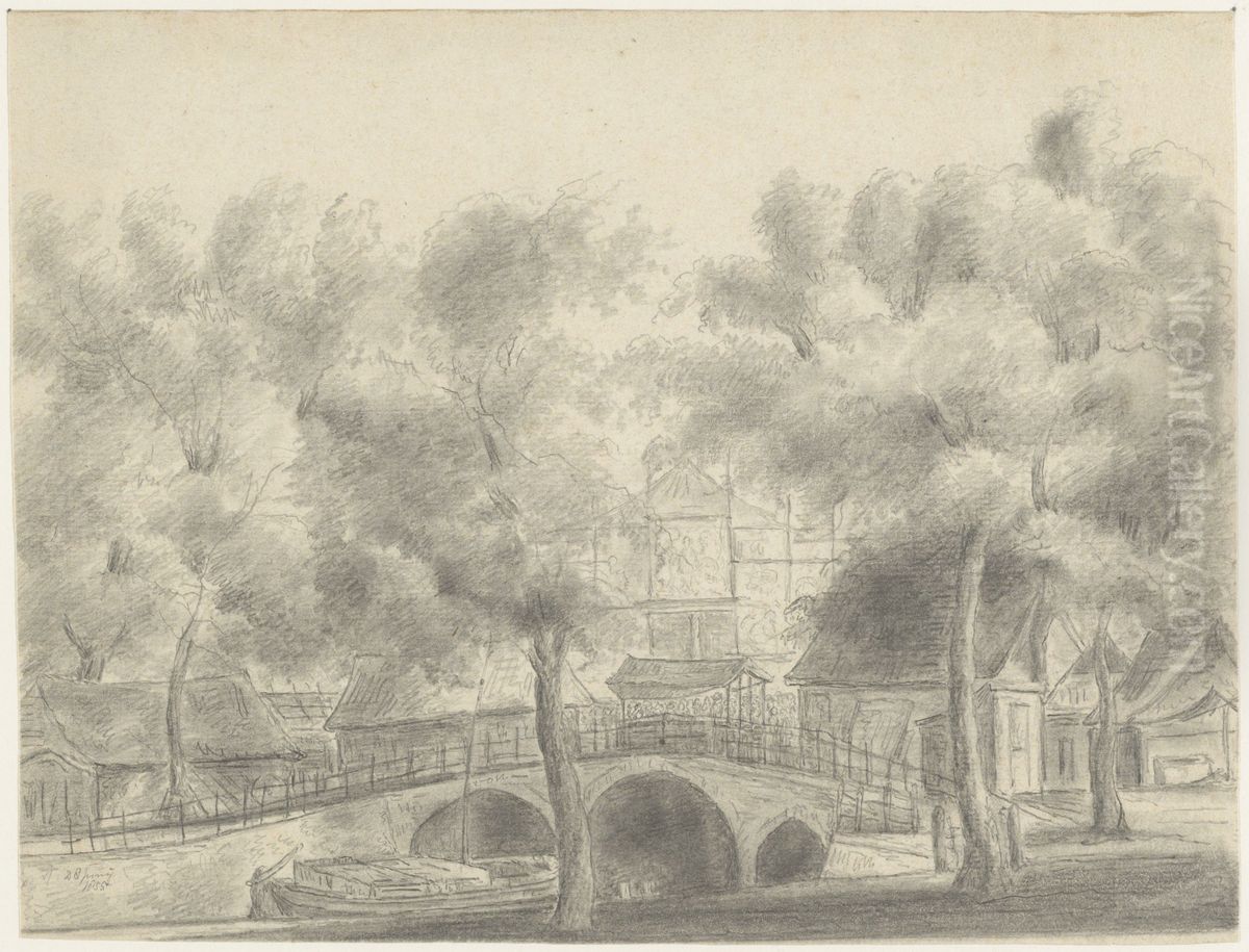 Village festival on the Verwulft (28 June 1855) Oil Painting by Arnoldus Johannes Eymer