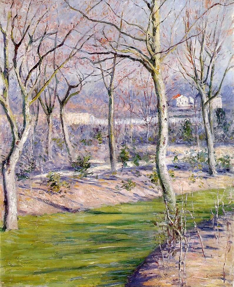 Le jardin du Petit Gennevilliers en hiver (1894) Oil Painting by Gustave Caillebotte