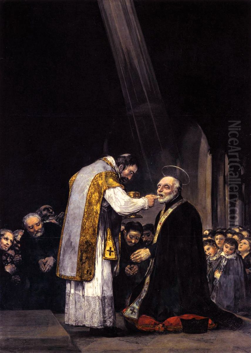 La ultima comunion de san Jose de Calasanz Oil Painting by Francisco Goya Fuendetodos