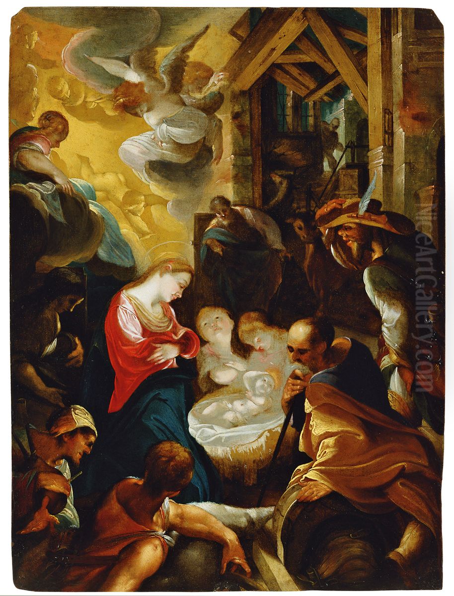 The Adoration of the Shepherds Oil Painting by Joseph Heintz the Younger