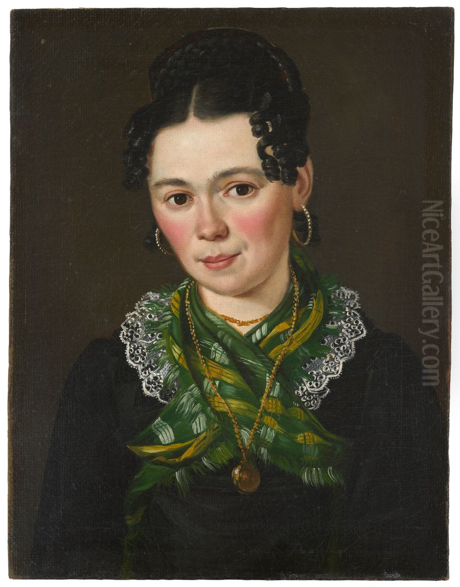 Creszentia Kirner, nee Knopfle, the Artist's Wife Oil Painting by Lukas Kirner