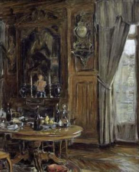 Scene d'interieur Oil Painting by Etienne Moreau-Nelaton