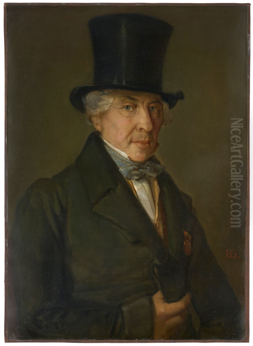 Portrait en buste de Nikolaus Dold Oil Painting by Dionys Ganter