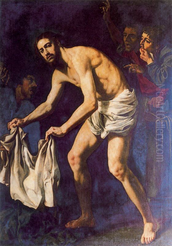 Christ gathering his robes Oil Painting by Jeronimo Jacinto De Espinosa