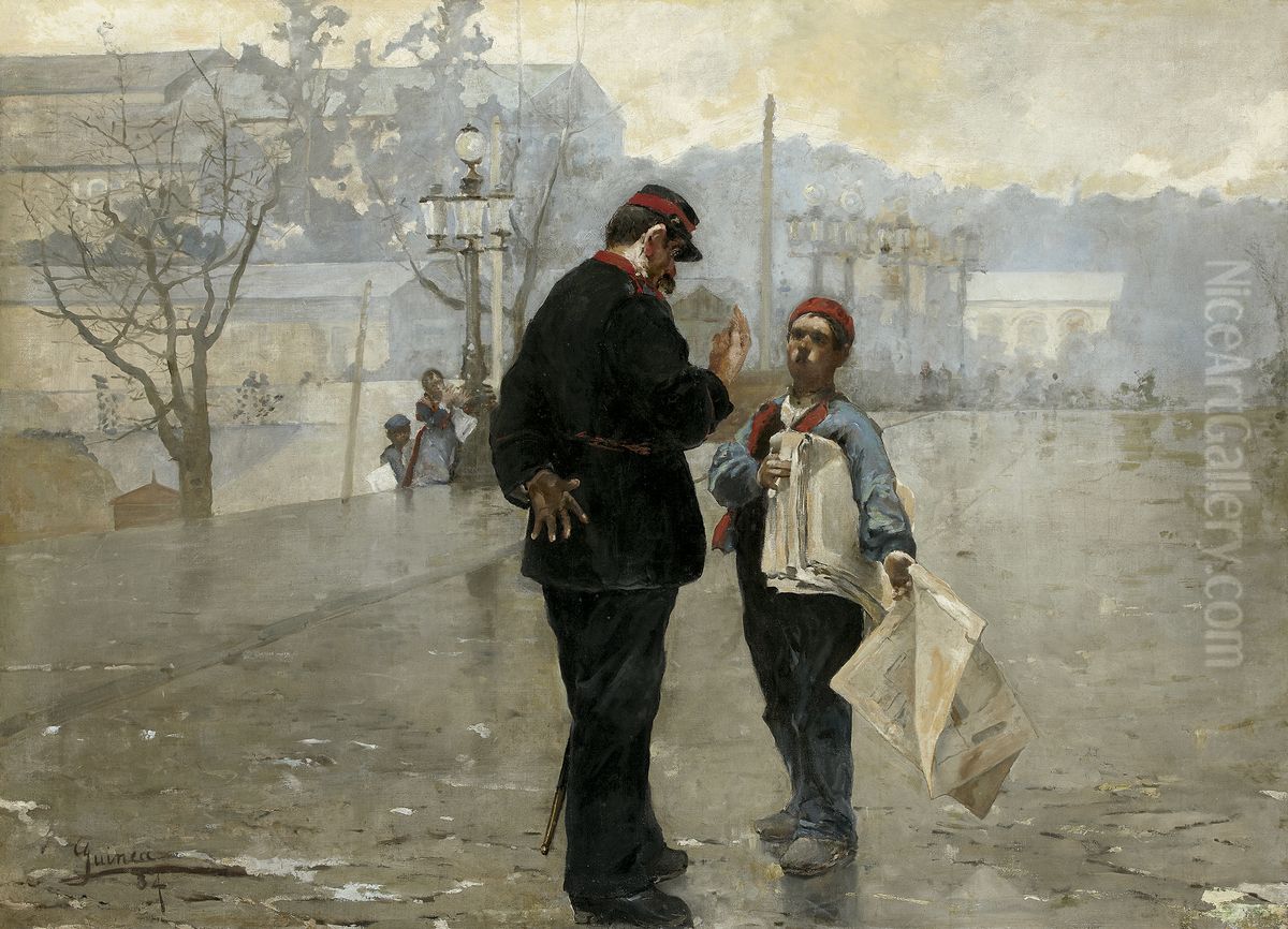 The security officer Oil Painting by Anselmo Guinea