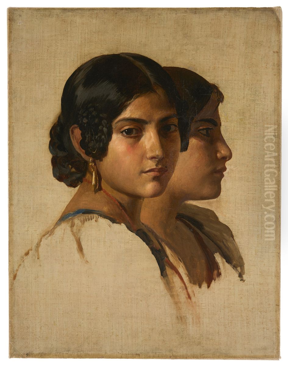 Etude d'une jeune fille italienne Oil Painting by Franz Xavier Winterhalter