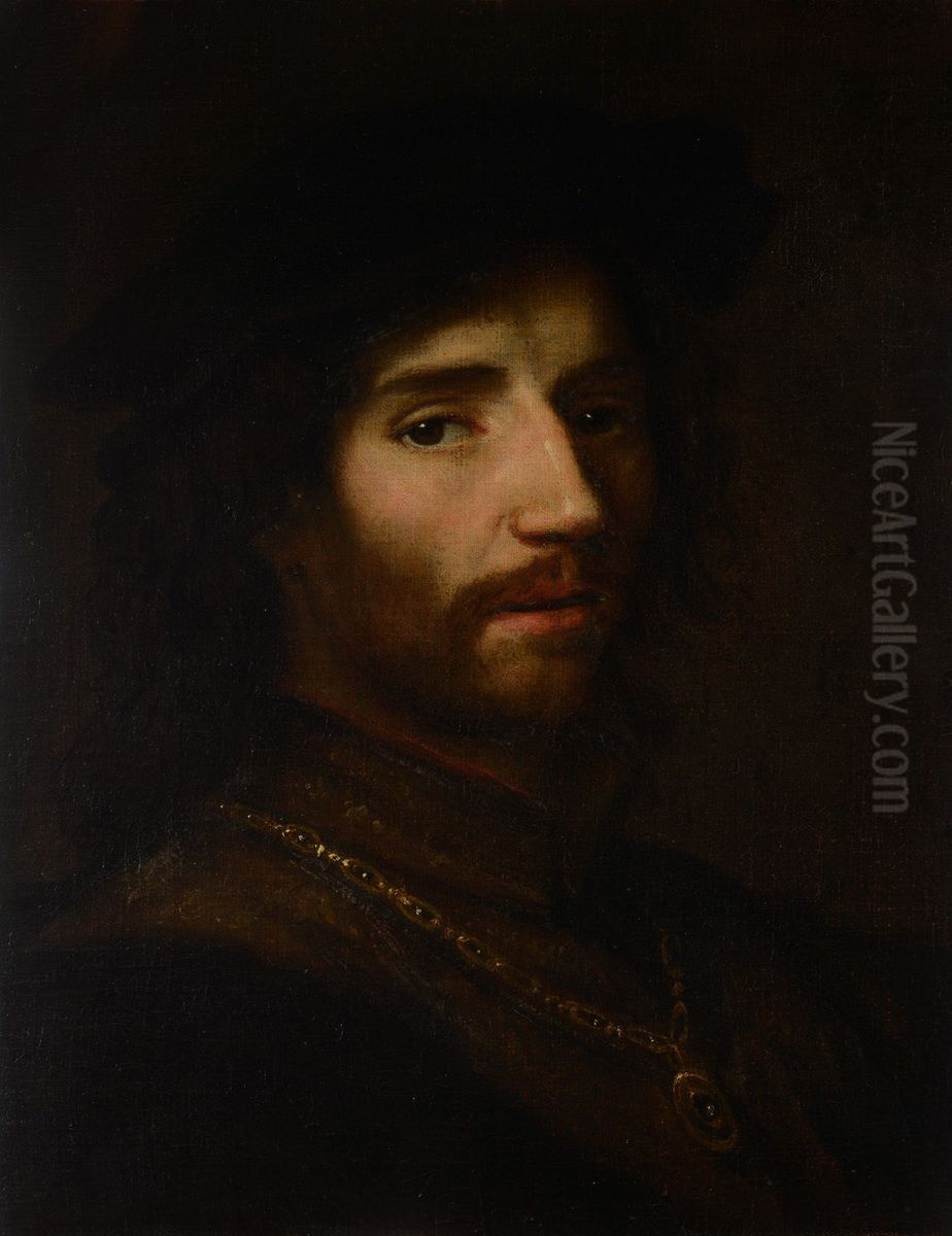 Tronie of a man with a barret Oil Painting by Christopher Paudiss