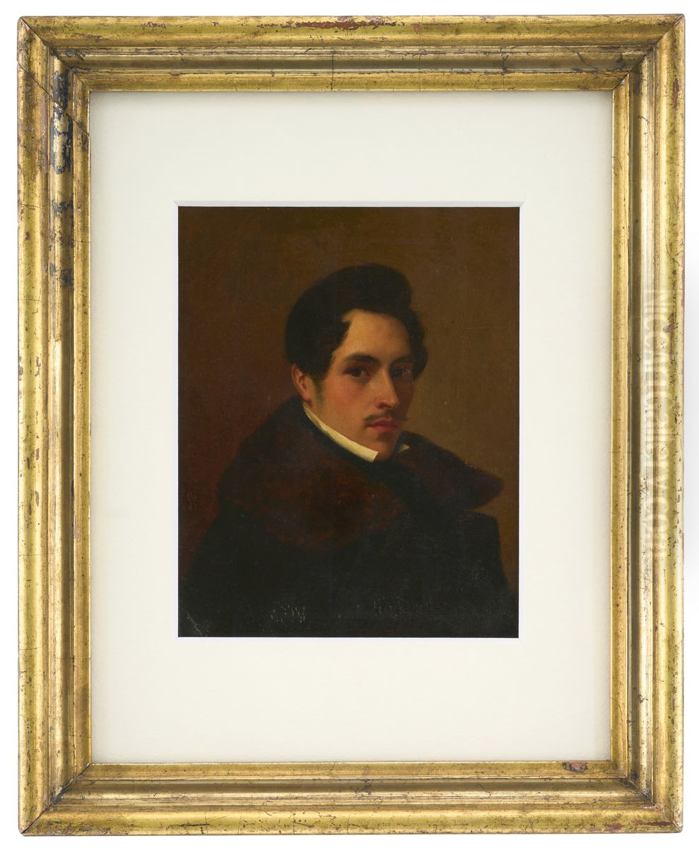 Selbstbildnis Albert Grafle Oil Painting by Albert Grafle