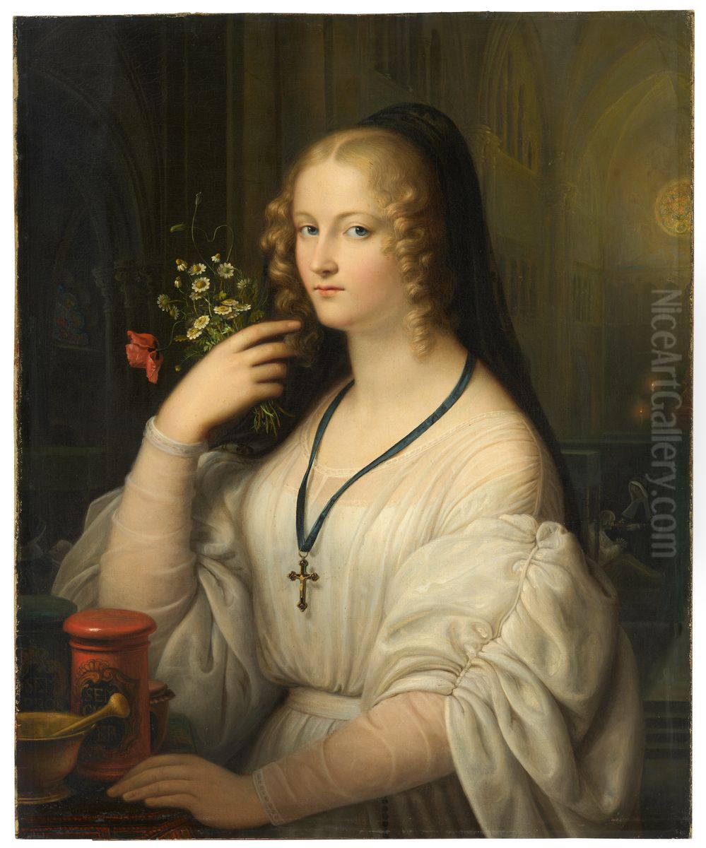 Novice of The Sisters of Merciful Charity Oil Painting by Jakob Gotzenberger