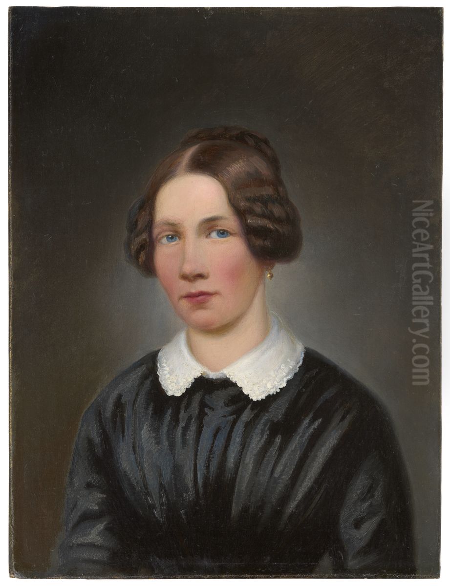 Portrait of Pauline Rogg, nee Tritscheller Oil Painting by Johann Baptist Laule