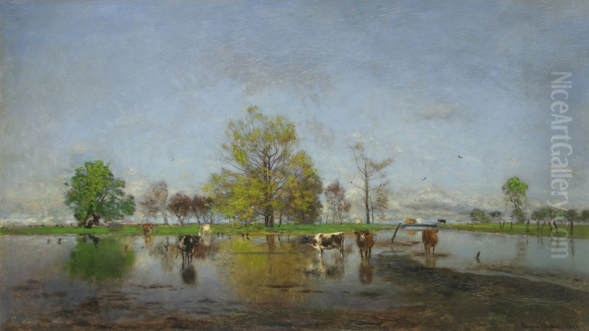 Dutch landscape Oil Painting by Eugen Jettel