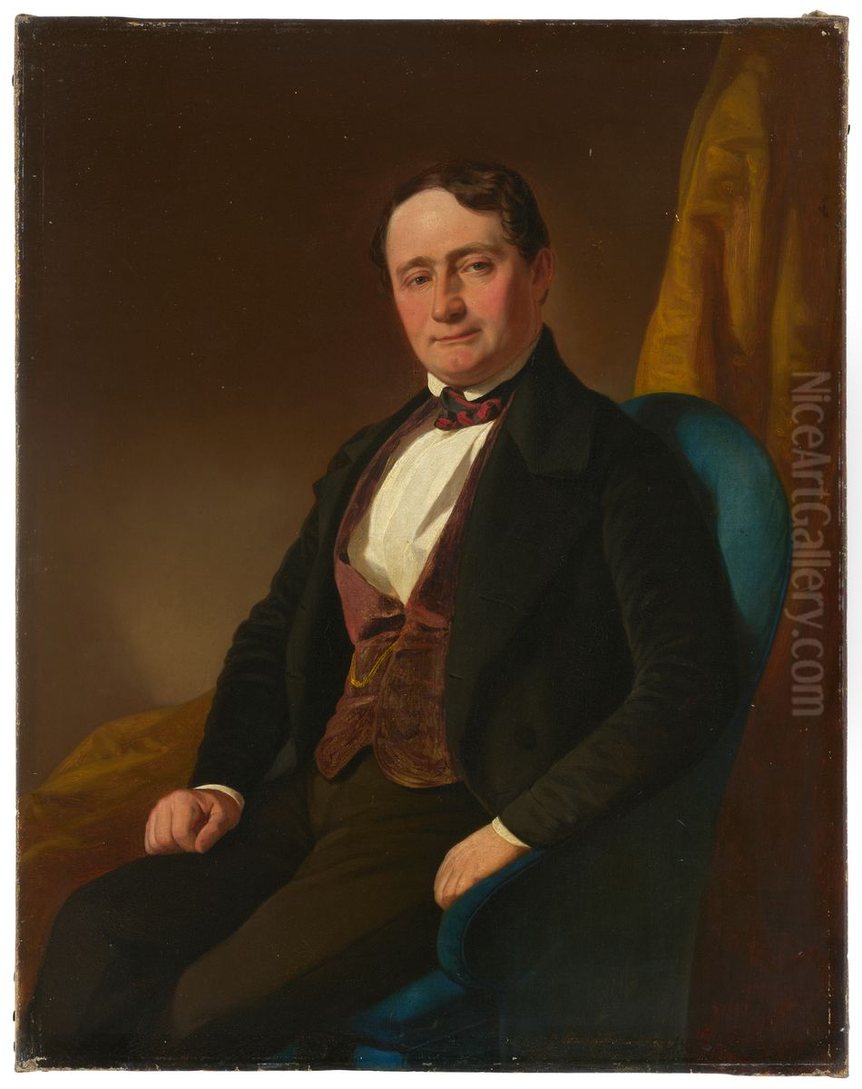 Portrait of a Seated Gentleman Oil Painting by Johann Grund