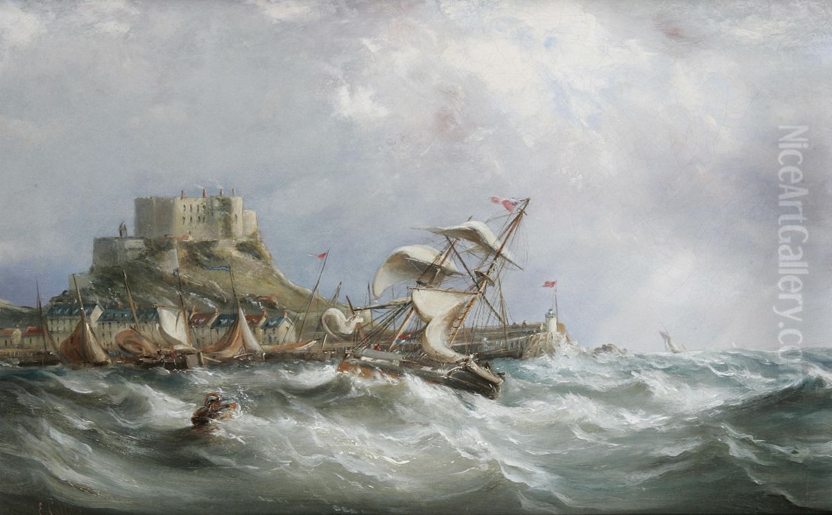 Mount Orgueil, Jersey Oil Painting by Ebenezer Colls