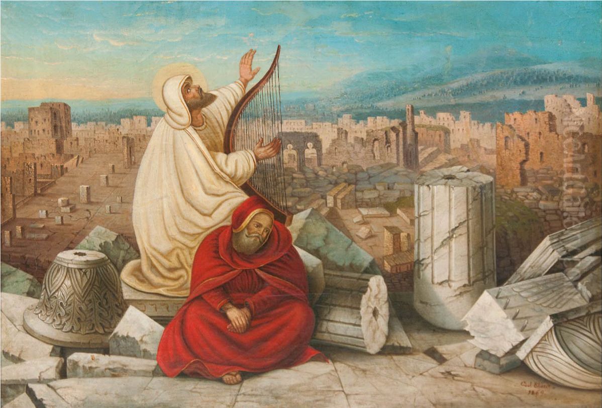 Das zerstorte Jerusalem Oil Painting by Carl Ebert