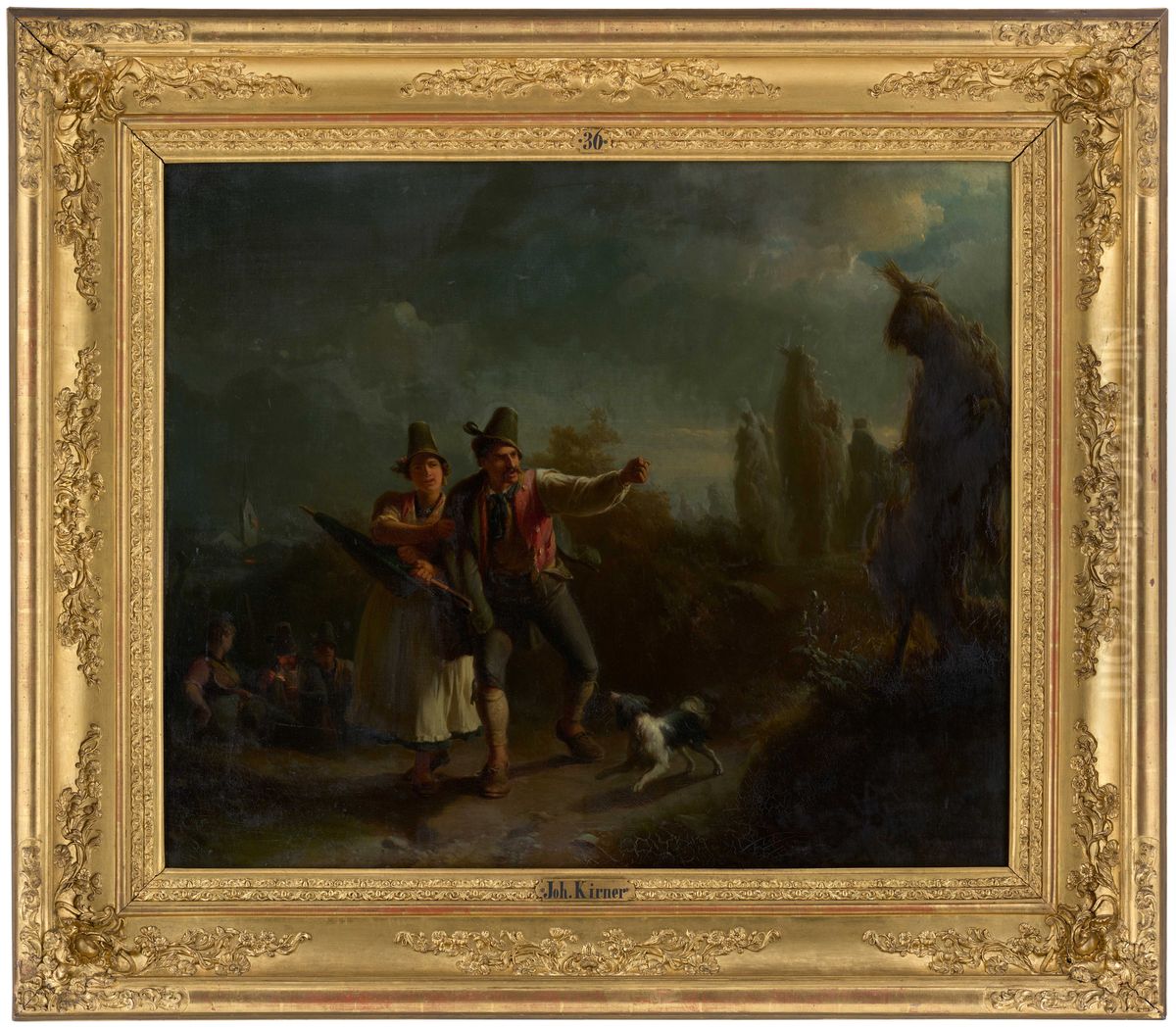 << Haberfeldtreiben >> (Pratique bavaroise de justice de foule qui sanctionne des offenses a la chastete) Oil Painting by Johann Baptist Kirner