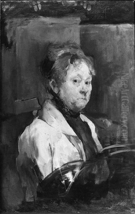 Self-portrait, unfinished Oil Painting by Harriet Backer