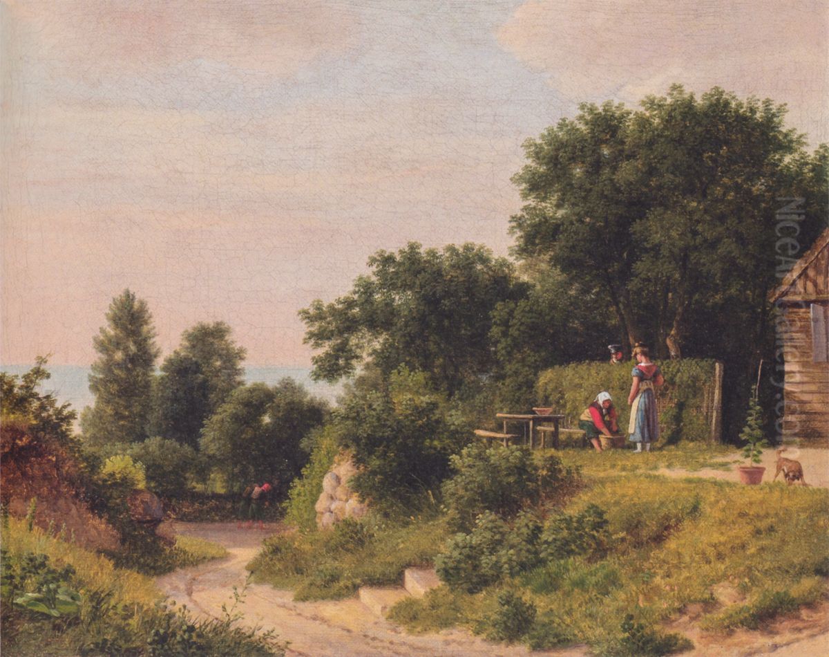 Parti ved landstedet Rolighed i Charlottenlund Oil Painting by Christoffer Wilhelm Eckersberg