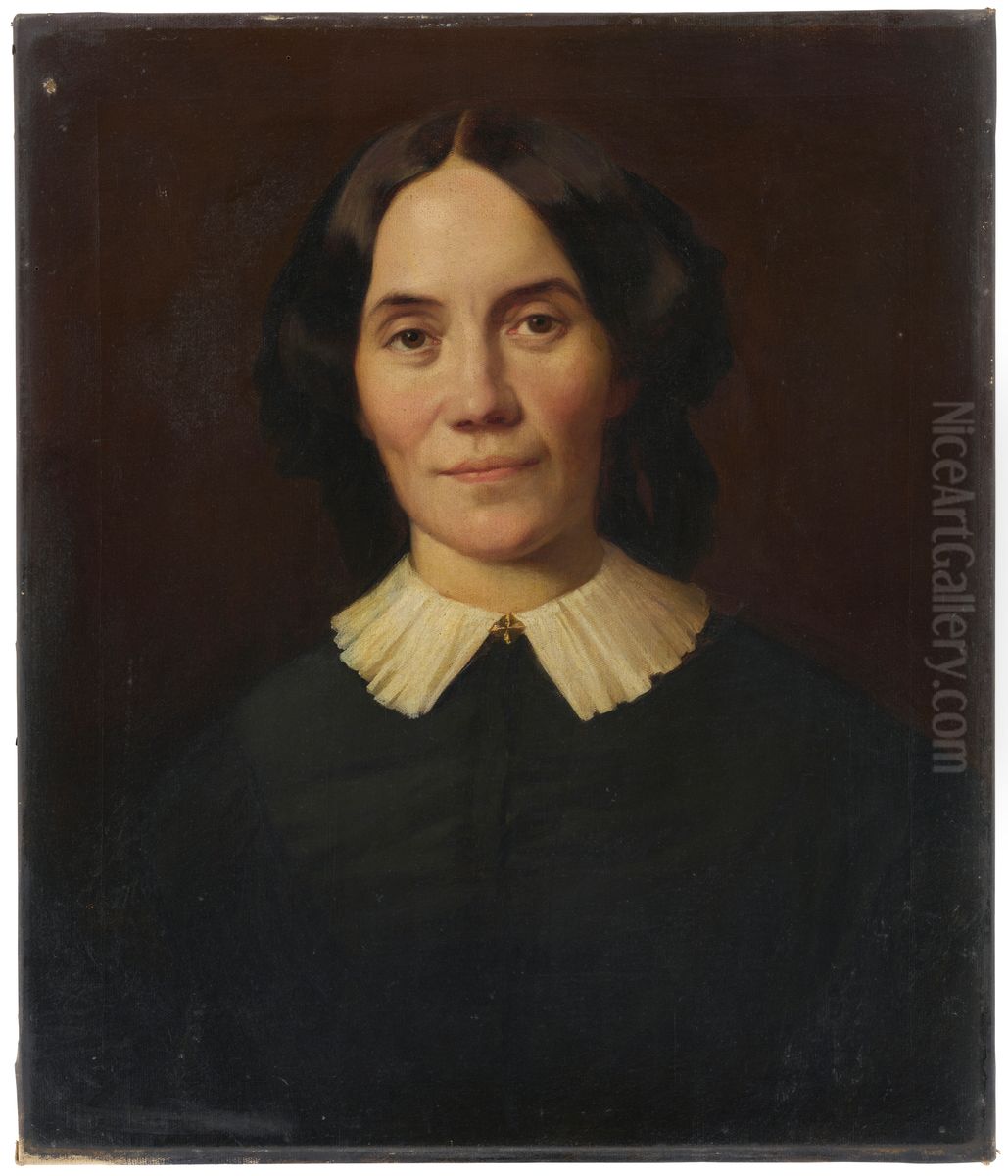 Half-length Portrait of a Woman Oil Painting by Marie Wiegmann