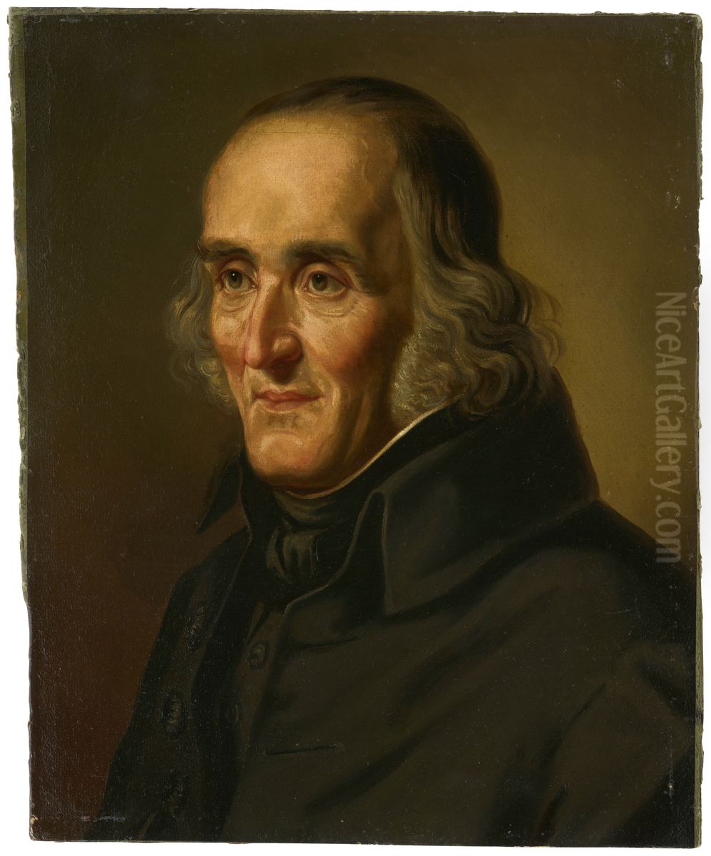 Half-length Portrait of the Dean of the Cathedral, Dr. Johann Baptist von Hirscher Oil Painting by Sebastian Luz