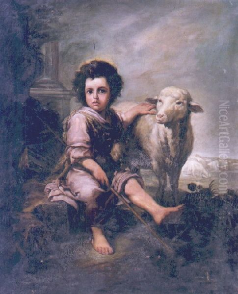 Buen Pastor Nino Oil Painting by Bartolome Esteban Murillo