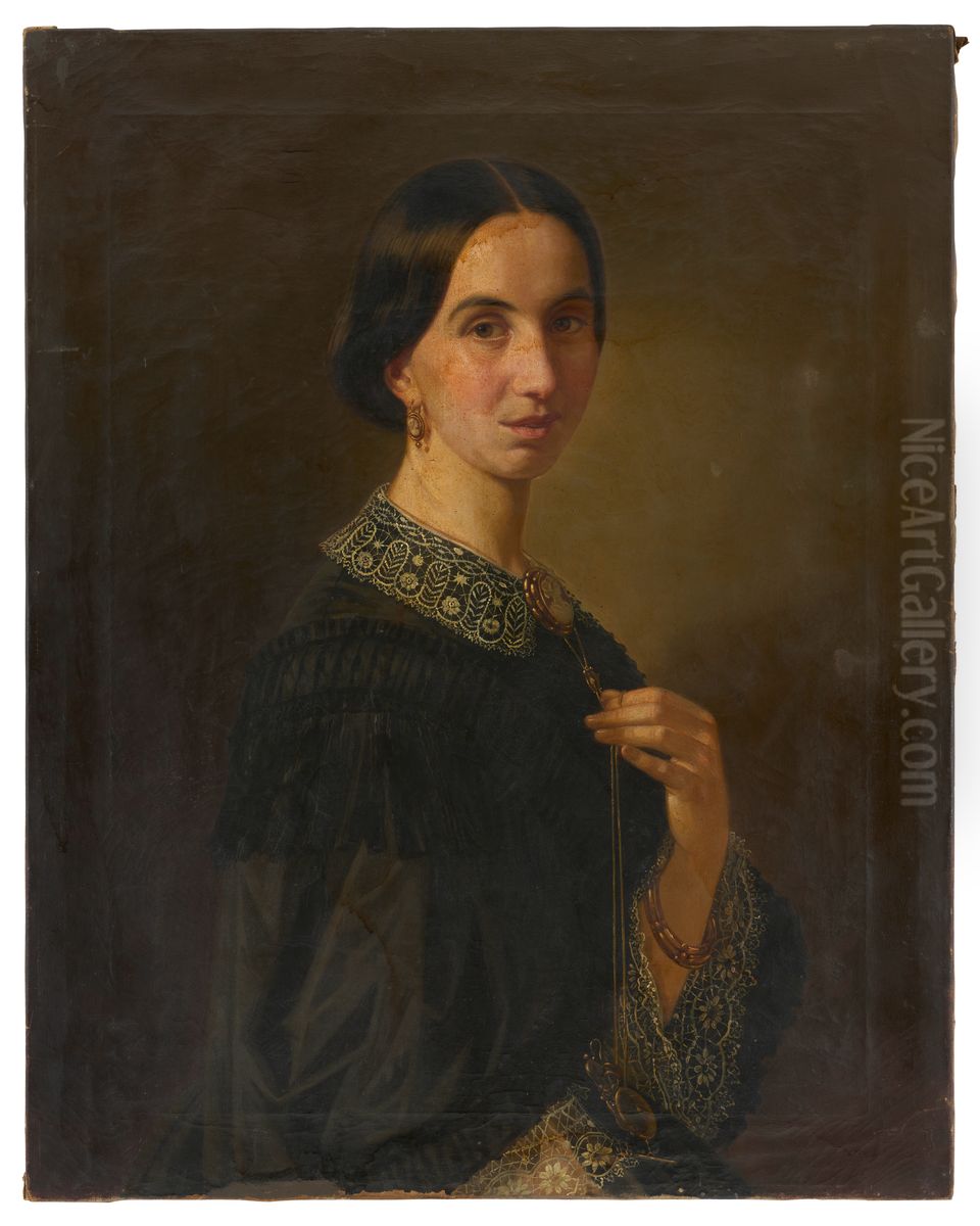 Damenbildnis Franziska Mammel, geb. Malchus Oil Painting by Wilhelm Durr the Elder