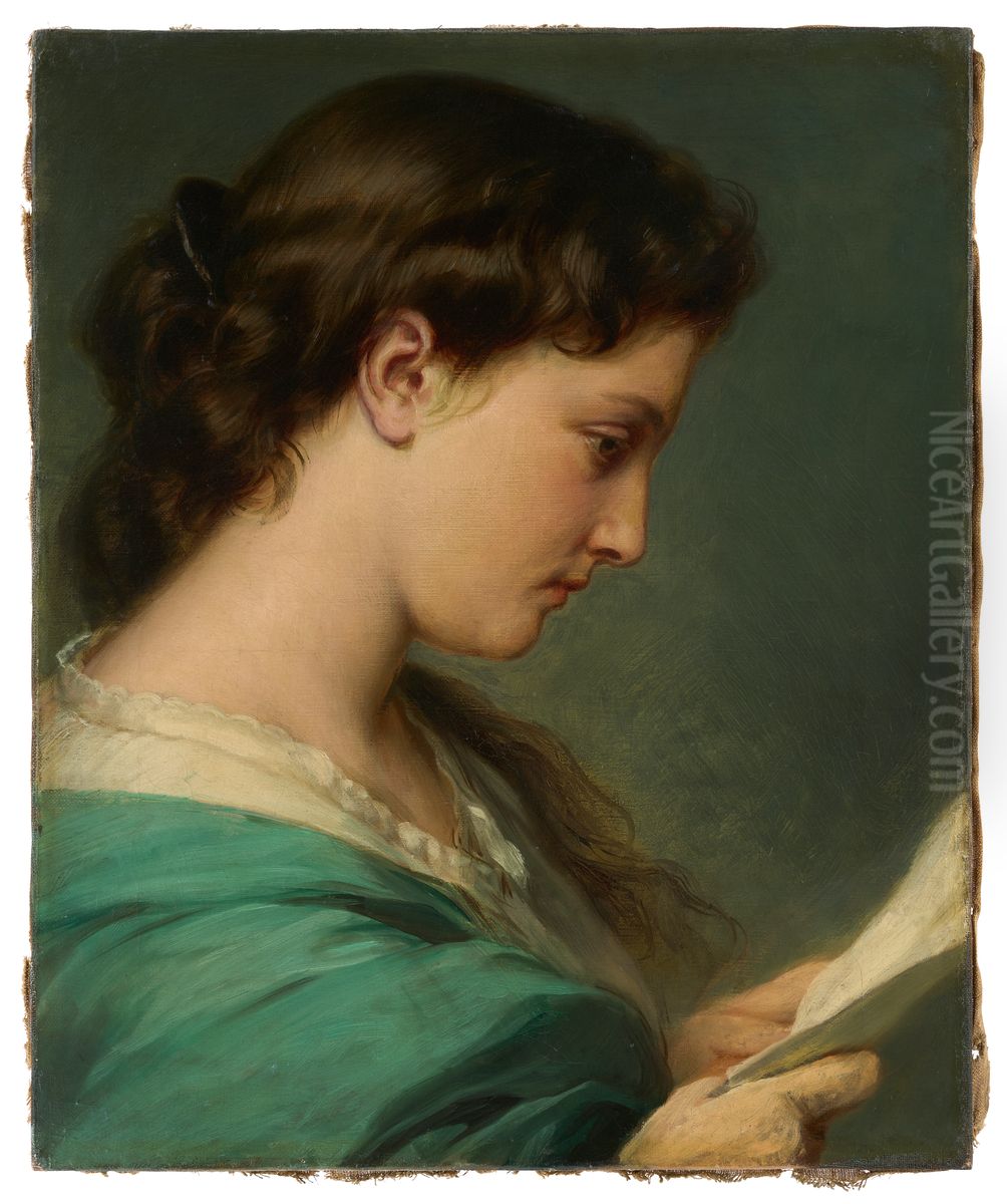 Jeune femme lisant une lettre Oil Painting by Franz Xavier Winterhalter