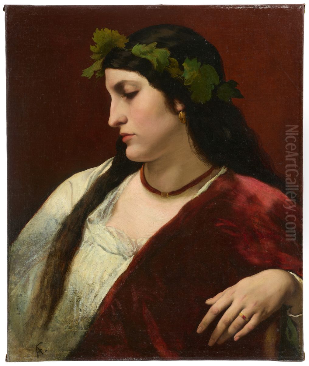 Nanna as a Bacchante Oil Painting by Anselm Friedrich Feuerbach