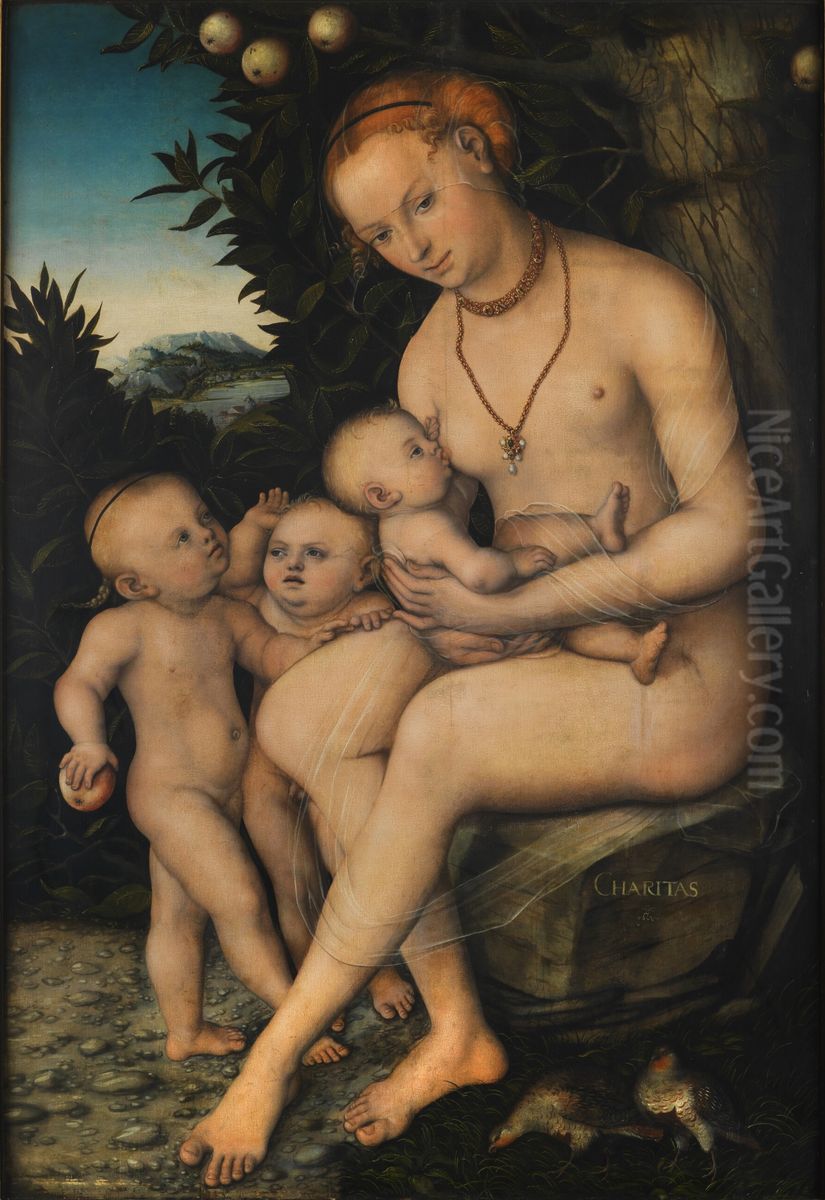 Caritas Oil Painting by Lucas The Younger Cranach