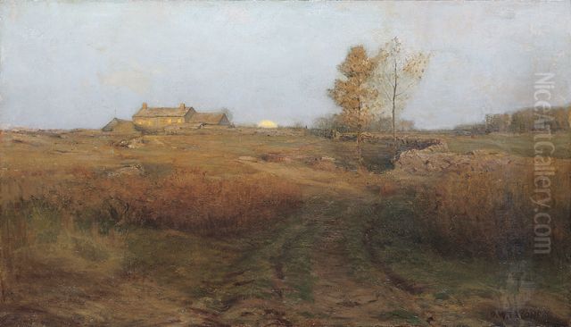 Moonrise Near the Shore Oil Painting by Dwight William Tryon