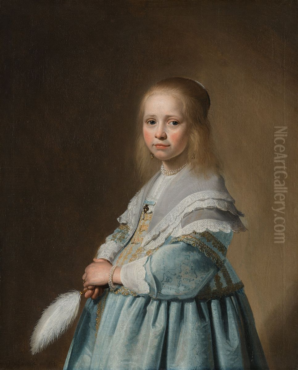 Portrait of a Girl in Blue Oil Painting by Johannes Cornelisz Verspronck