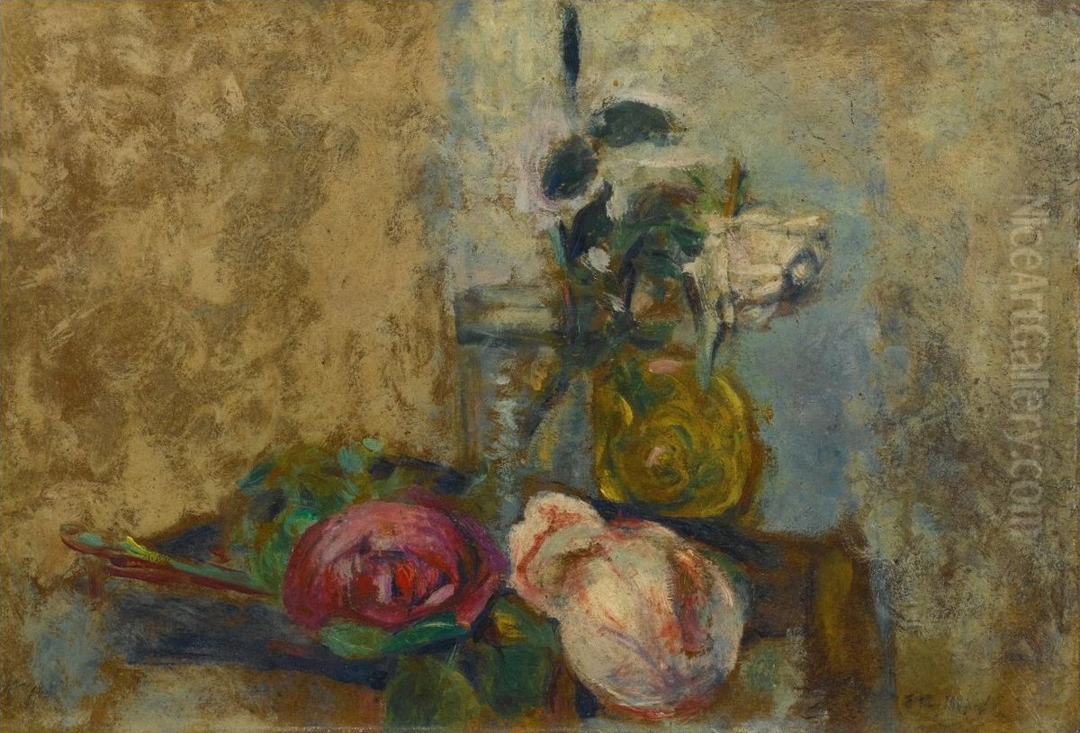 Nature Morte Aux Roses Oil Painting by Jean-Edouard Vuillard