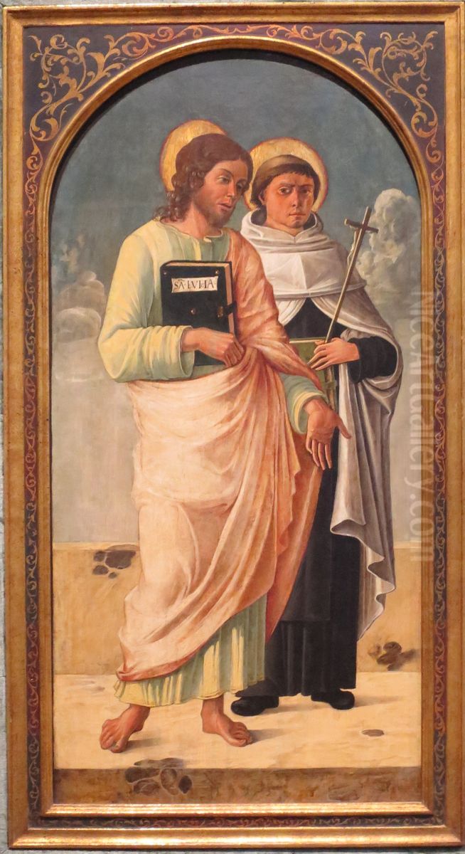 St. Luke and St. Albert of Sicily Oil Painting by Giovanni Bellini