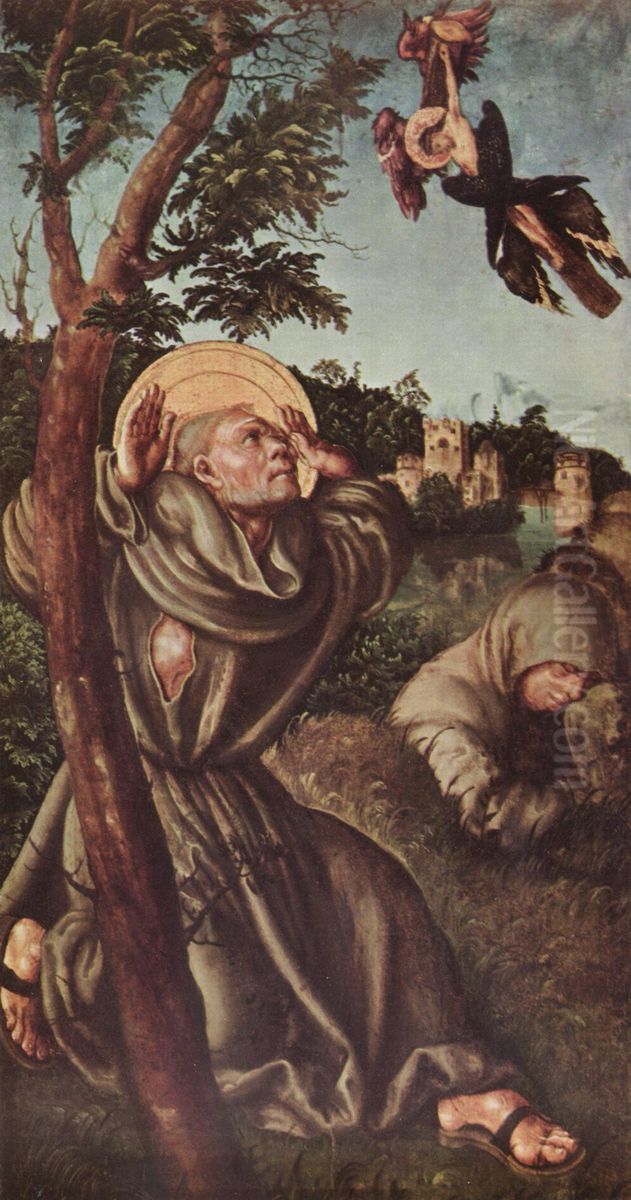 Die Stigmatisation des hl. Franziskus Oil Painting by Lucas Cranach the Elderand workshop