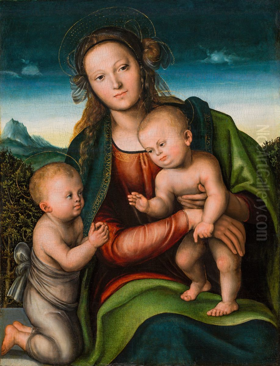 Madonna mit Kind und Johannesknaben Oil Painting by Lucas Cranach the Elder