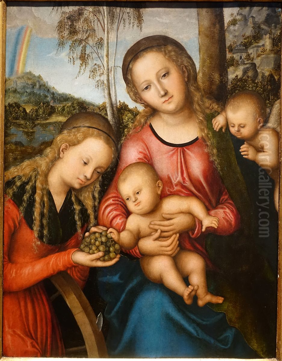Madonna and Child with Saint Catherine Oil Painting by Lucas Cranach the Elder