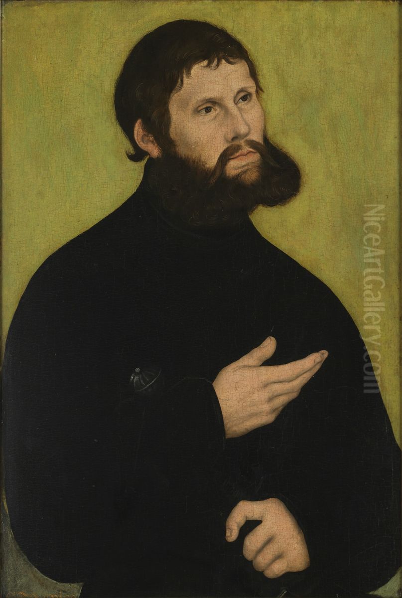 Martin Luther als Junker Jorg Oil Painting by Lucas Cranach the Elder