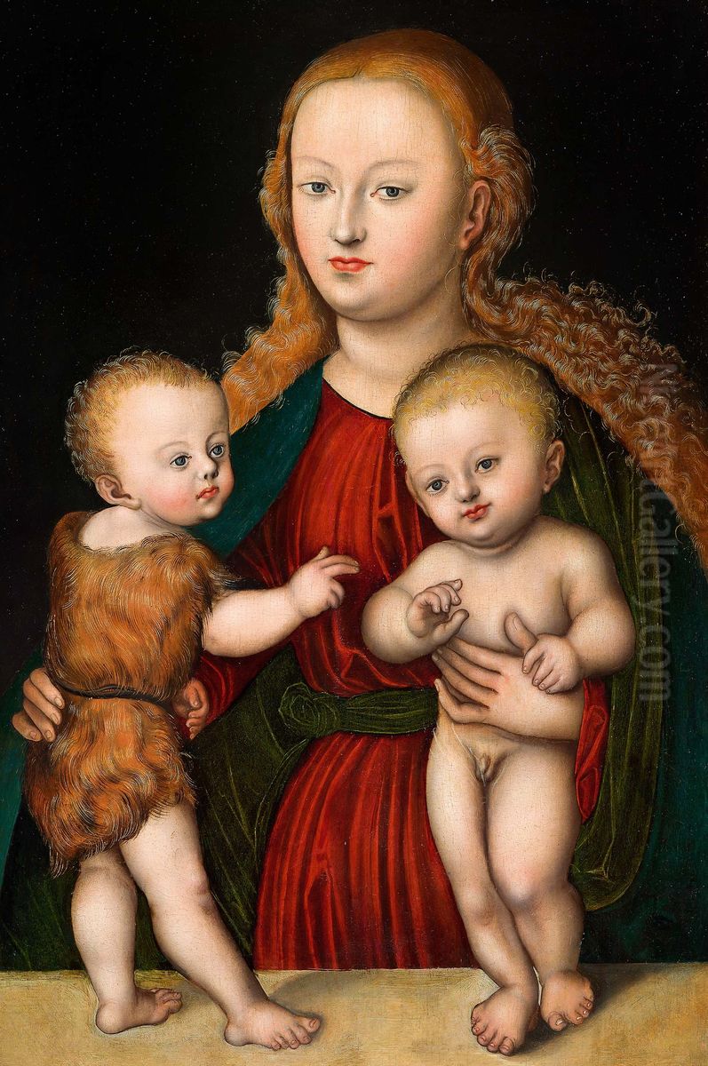 Madonna und Kind mit Johannes dem Taufer Oil Painting by Lucas Cranach the Elder