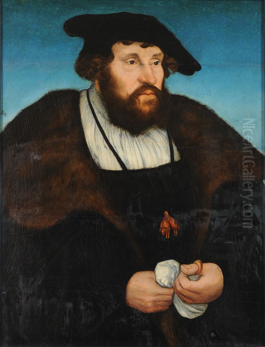 Portrait of Christian II., King of Denmark Oil Painting by Lucas Cranach the Elder