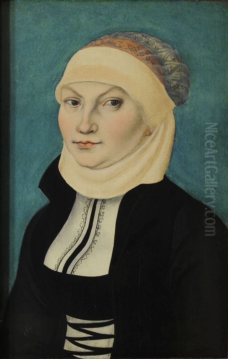 Katharina of Bora, bust-length, facing left Oil Painting by Lucas Cranach the Elder