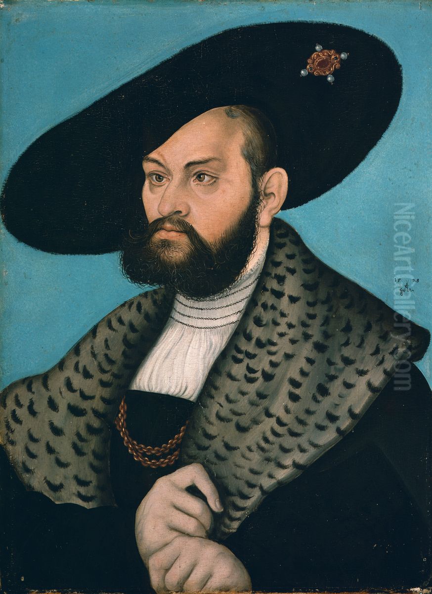Portrait of Margrave Albrecht of Brandenburg-Ansbach, Duke of Prussia Oil Painting by Lucas Cranach the Elder