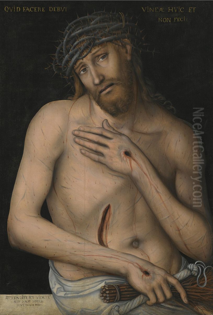 Christ as Man of Sorrows Oil Painting by Lucas The Younger Cranach