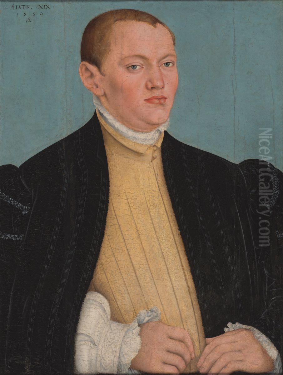 Portrait of a Young Man Oil Painting by Lucas The Younger Cranach