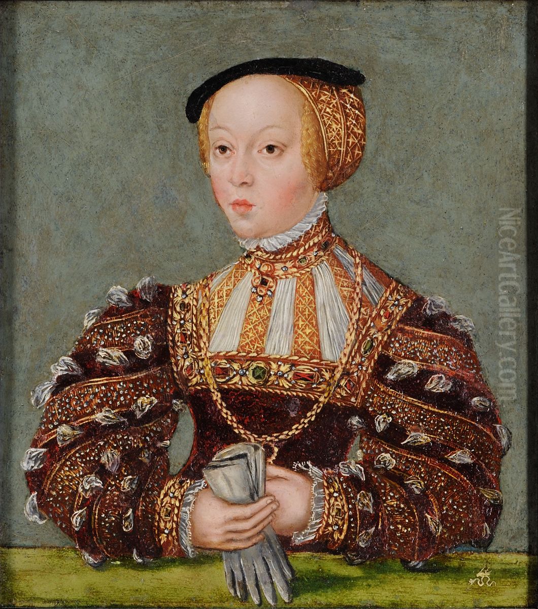 Portret Elzbiety Austriackiej Habsburg (1526-1545), I-szej zony Zygmunta Augusta Oil Painting by Lucas The Younger Cranach