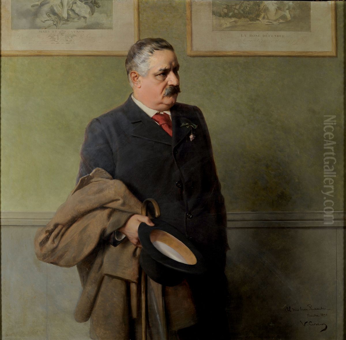 Portrait of Enrico Panzacchi Oil Painting by Vittorio Matteo Corcos