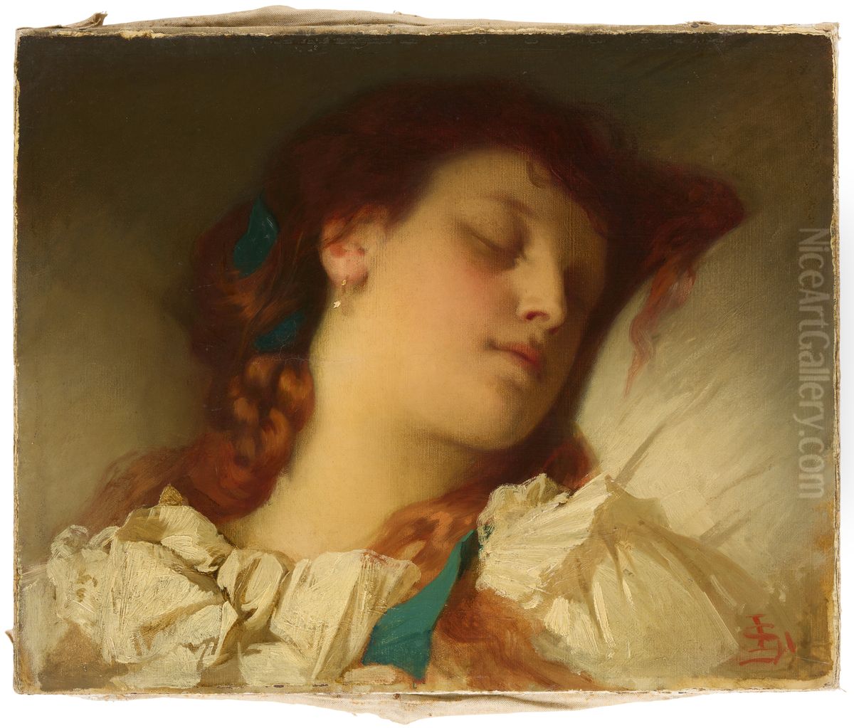 Jeune fille endormie Oil Painting by Sebastian Luz