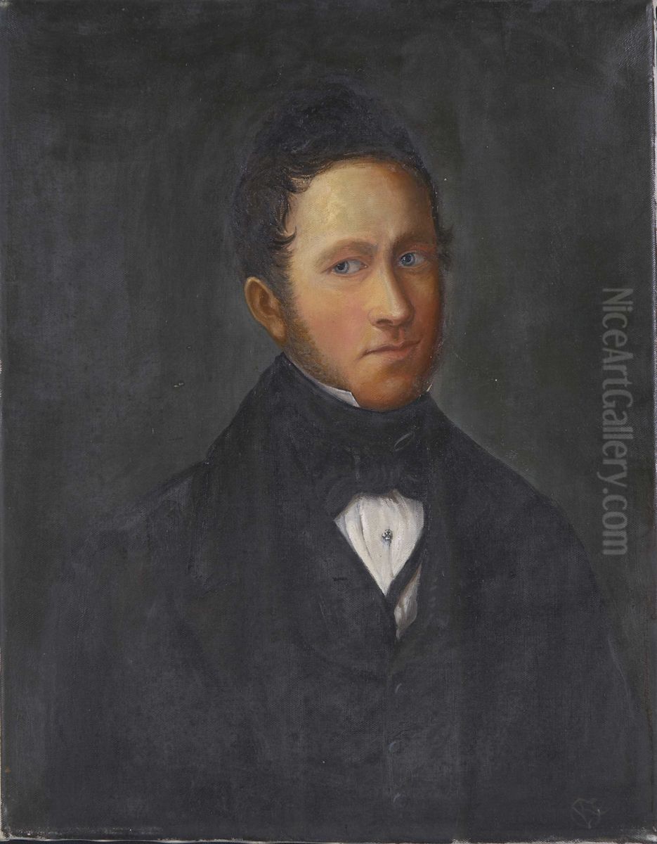 Portrait of Fredrik Georg Gade (1807-1859) Oil Painting by Carl Peter Lehmann