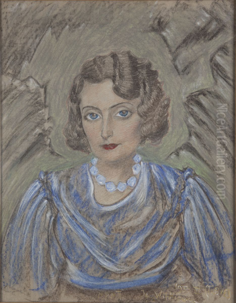 Portret Marii Choroszewskiej w niebieskiej sukni Oil Painting by Stanislaw Ignacy Witkiewicz (Witkacy)